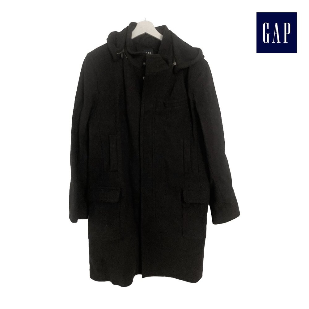 Vintage item - GAP Japan Black Wool Blend Hooded Parka Coat - Holiday 2006